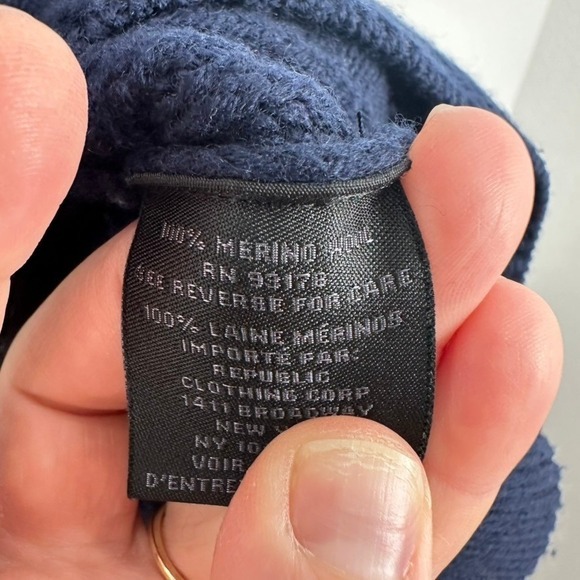 Magaschoni Preppy Collared V Neck Sweater Women's Size S Navy Blue Knit‎ Chic - Picture 5 of 8